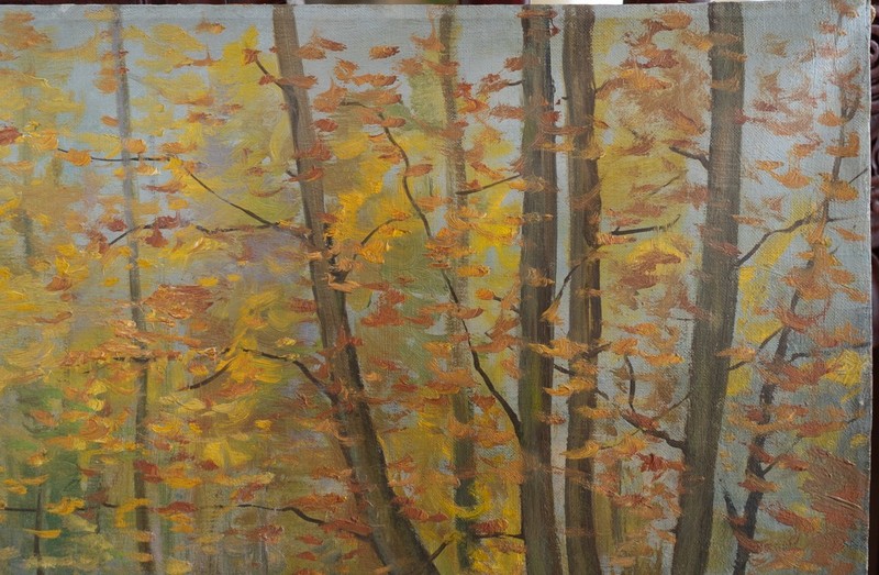 Beautiful Oil Painting "Forest Stream" by Jan Sklenar (Czech, born 1931) gallery