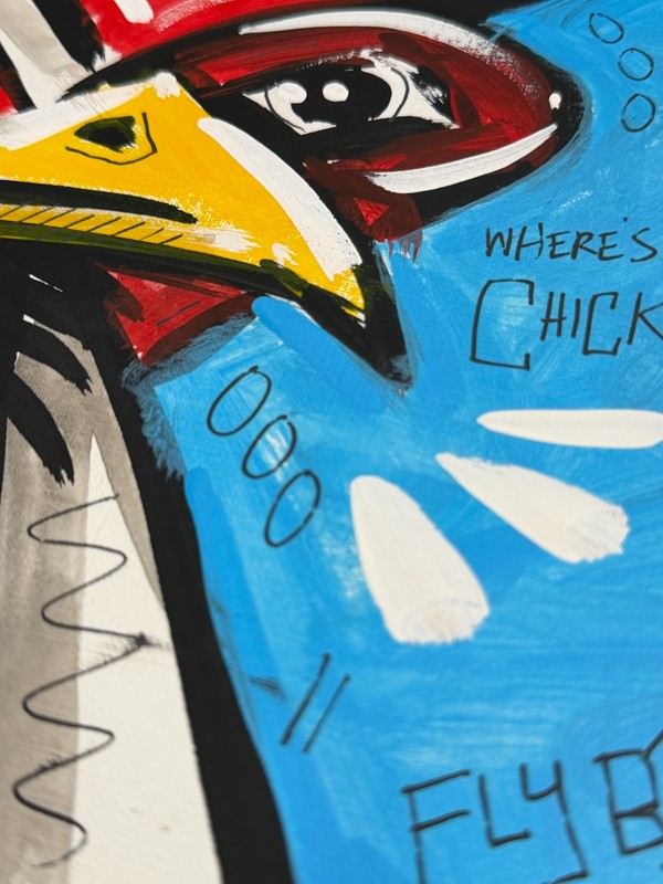 Original Hand Painted Rooster Portrait - Acrylics on 11x14" Mixed Media Paper gallery