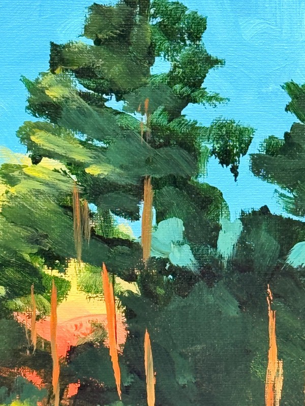 R Stevens Moonlit River Painting Original Acrylic Landscape Artwork gallery