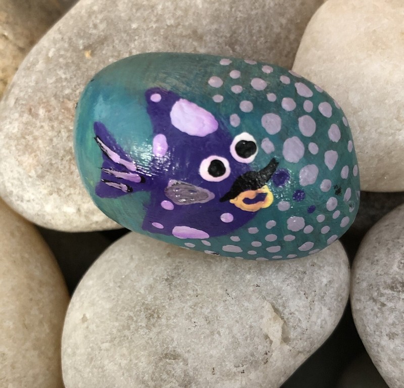 “Angelfish” Hand Painted Rock With Acrylic /Stone Art/Gift Ideas