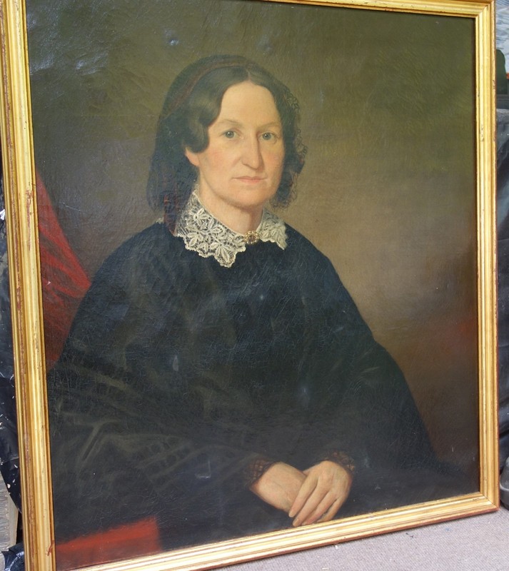 19th Century American Portrait Oil Painting, 30 x 26 inches gallery