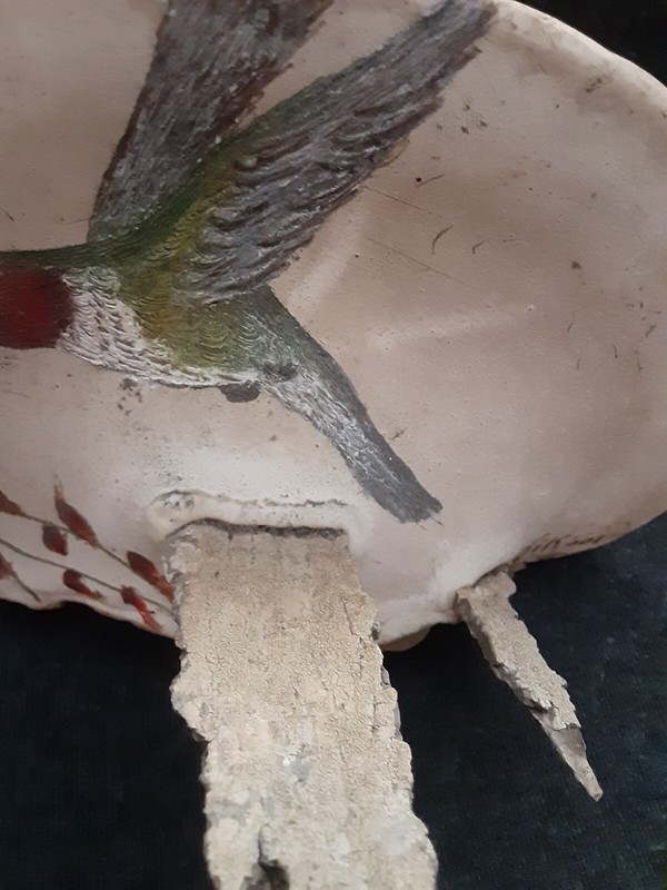 Handpainted Hummingbird On Tree Fungus Mushroom Conk Signed gallery