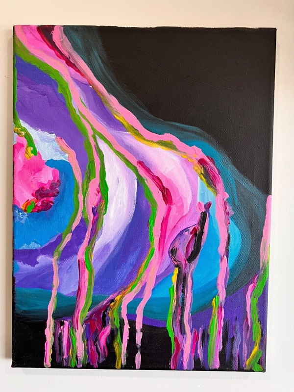Original Abstract Painting Acrylic on Canvas Colorful Wall Art المو gallery