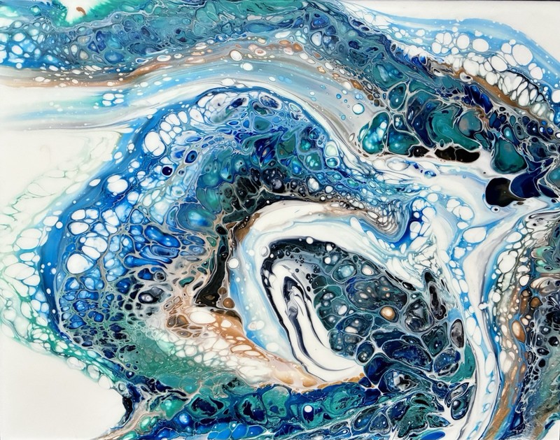 Original Acrylic Swipe Painting On 11×14” Wood Board. Small Space Decor.