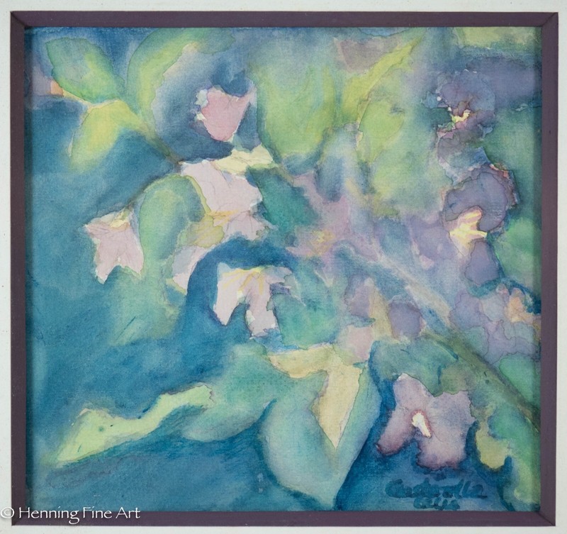 Beautiful Vintage Impressionist Painting Purple Flowers Illegibly Signed & Fine! gallery
