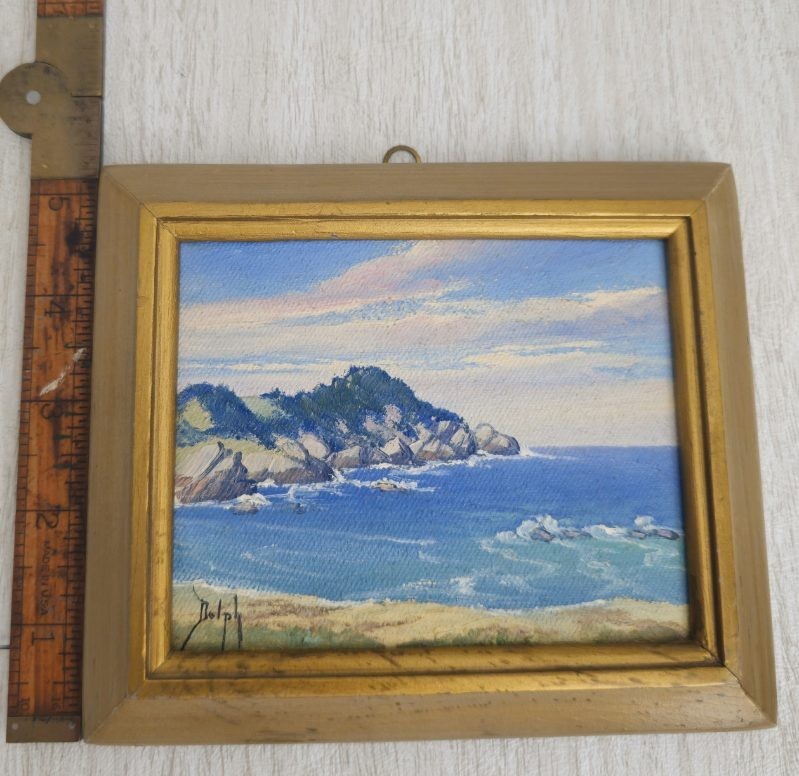 MARIE DOROTHY DOLPH - 1955 Oil Painting 'Lobo Point' Carmel Monterey gallery