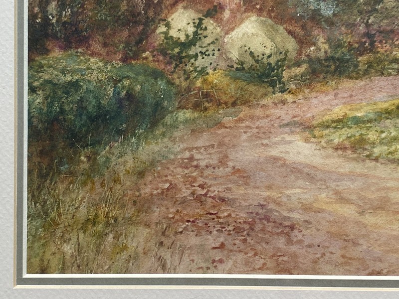 Antique Original Leyton Forbes Impressionism Landscape Watercolor Painting Horse gallery