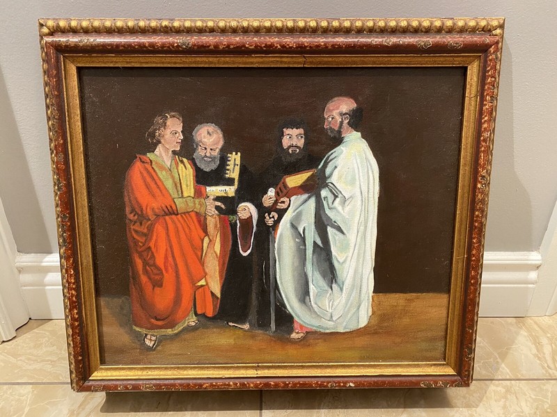 Vtg Painting On Canvas Museum Repro The 4 Apostles By Albrecht Durer 22.5″x 19.5