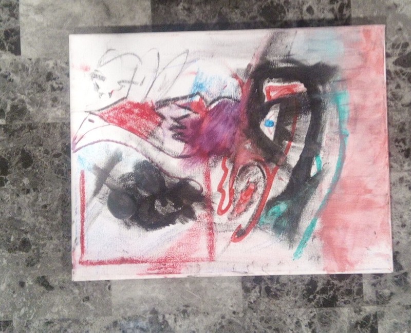 Non-objective Abstract Interactive Mixed Media Canvas Original Artwork 11×14