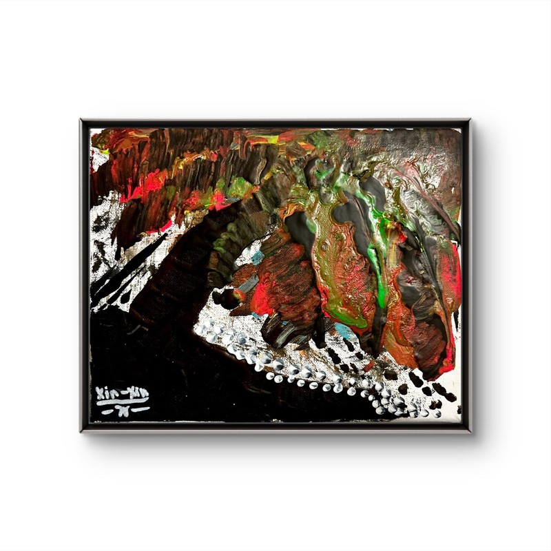 Original Contemporary 8×10 Palm Tree Painting Acrylic Canvas Impressionist