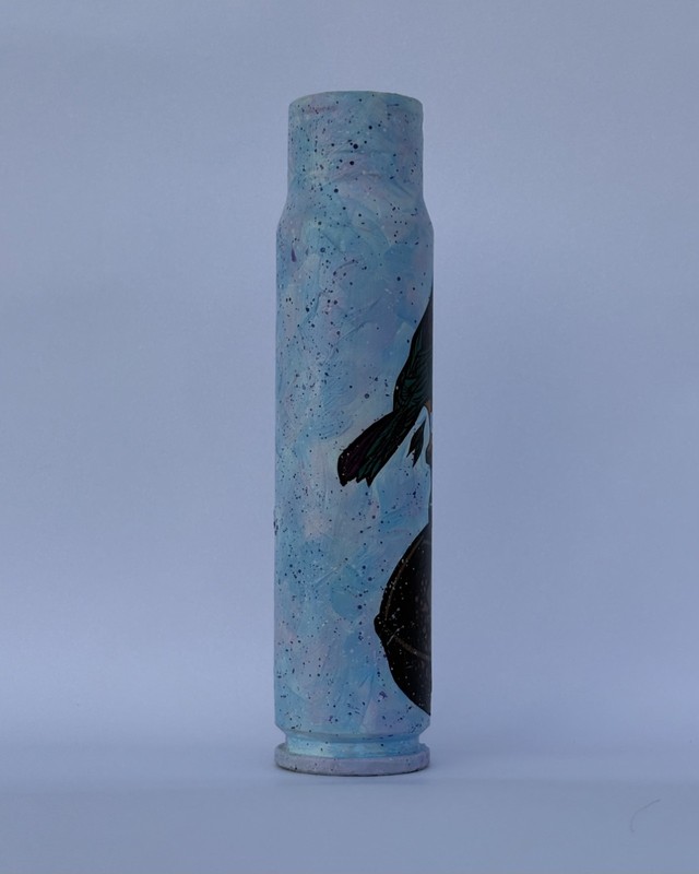 Hand-painted shell casing - Crossing Point - Made in Ukraine, war history gallery