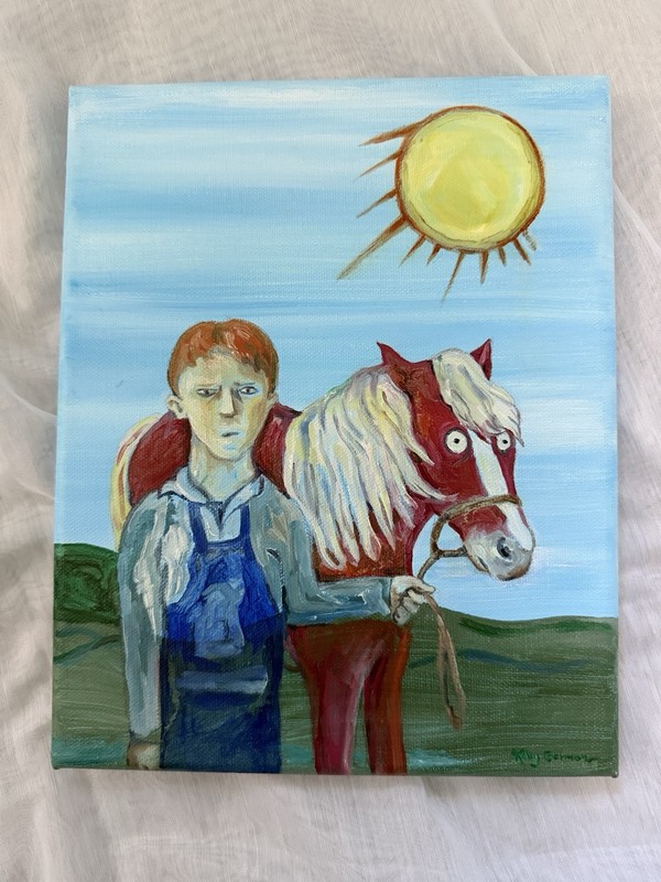 The Boy and The Pony – Original Oil Painting on Canvas, Inspired By Steinbeck