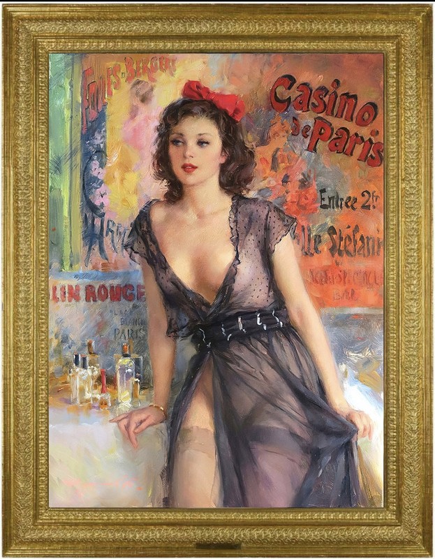Hand Painted Oil Painting Female Women Nude Portrait Antique Style Classical Art