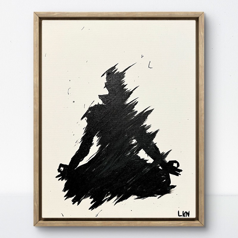 Laeknapes Original Abstract Painting 14X11 Canvas Decor DnD Monochromatic Monk