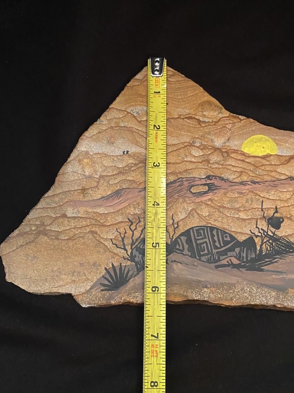 Johnathon Johnson 'Dineh" Signed Painted Slab Sandstone Navajo Pots Desert gallery