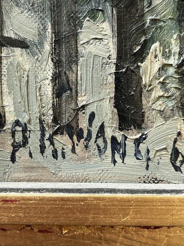 Wong Painting Vintage 1960’s Mid Century Modern Chinese Expressionism Hong Kong gallery