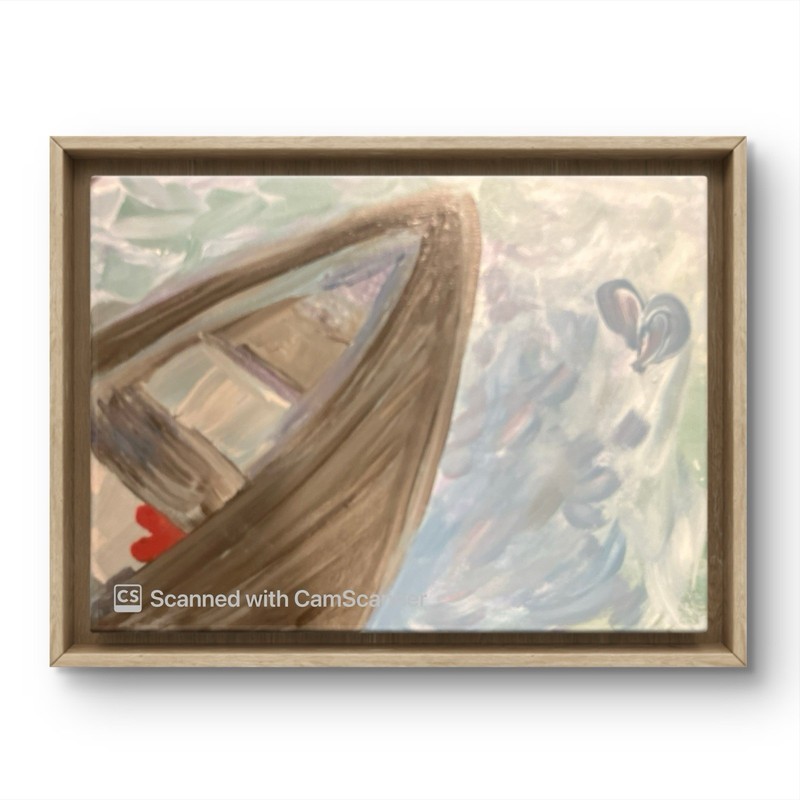 BLESSED#993 12×9 Original Art Canoe Canvas Neo Abstract Expressionism Impasto