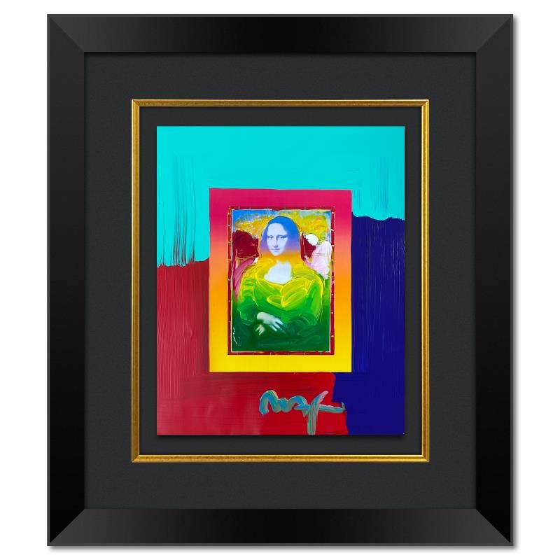 Peter Max «Mona Lisa» Framed Acrylic Mixed Media Hand Signed