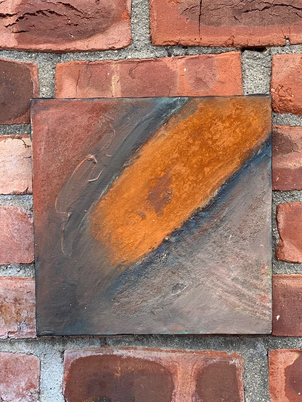 Hungarian American Artist Tom Nonn Textured Abstract Painting. Signed. 2003