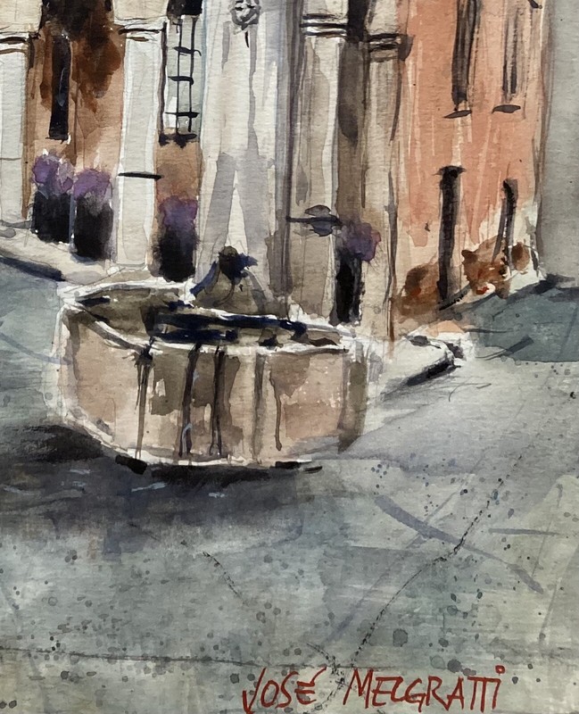 Original Watercolor Painting “ Italian Alps Town “10” x 14" NOT A PRINT gallery