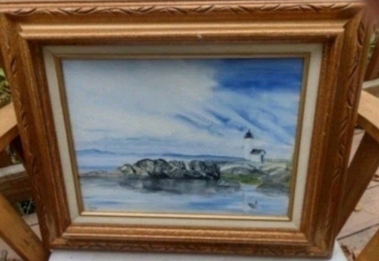 Vintage, Origina Oil On Canvas Seascape Oil Painting, Matter, Framed, And Signed
