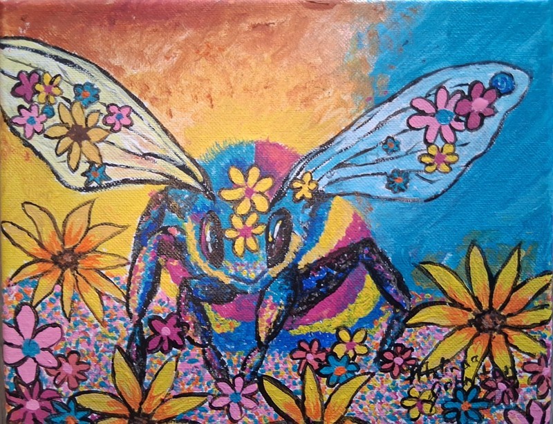 Blossom Wings» Acrylic Painting on 8″x10″ canvas.