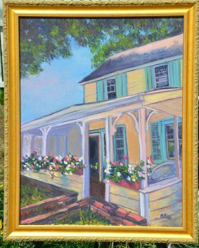 Beth Riso Original Fine Art Oil Painting – Huguenot St House – New Paltz