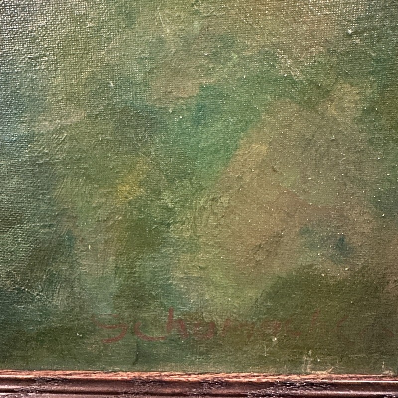 Antique Framed Original Portrait Oil on Board "Belgian Siblings", By Schumacher gallery