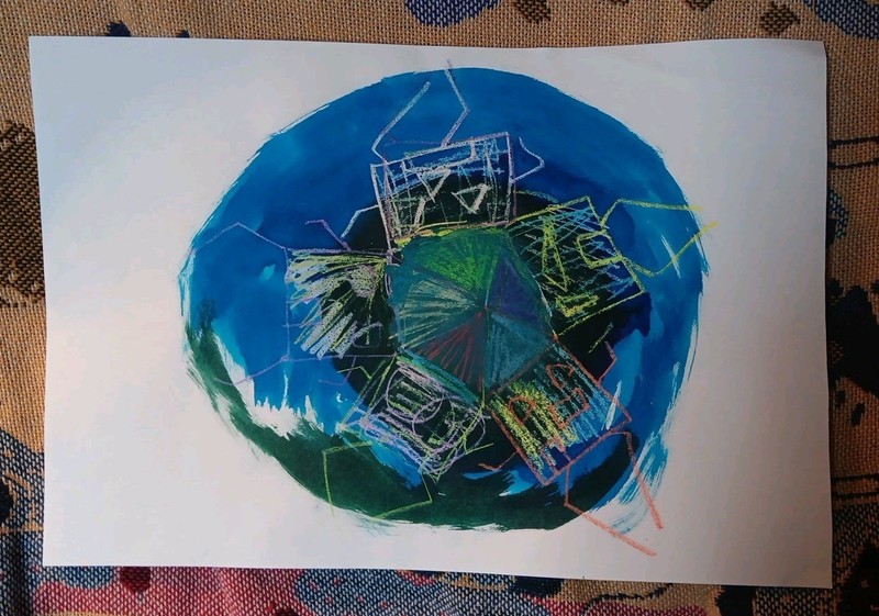Mixed Media Painting Abstract Contemporary Art Informel Surreal Signed Decor