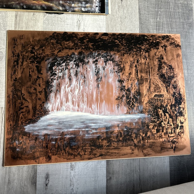 Claude Valery — Cascada en paisaje rocoso