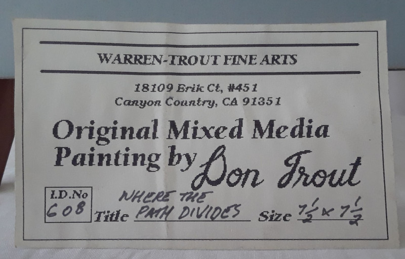 Mixed Media on Paper Board Matted Original by Don Trout "Where the Path Divides" gallery