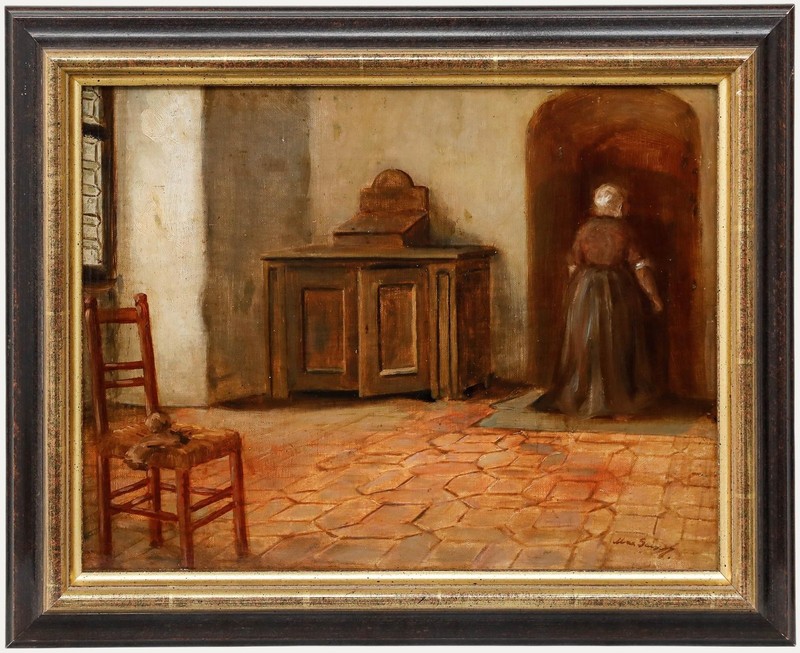 Max Gaisser (1857-1922) – 19th Century Oil, Quiet Interior