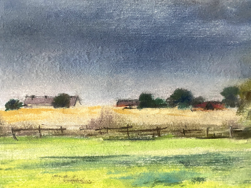 Franz Ehmke 1928-2018 Ddr Painter Trees In Landscape Blankenfelde Meadows Sky gallery