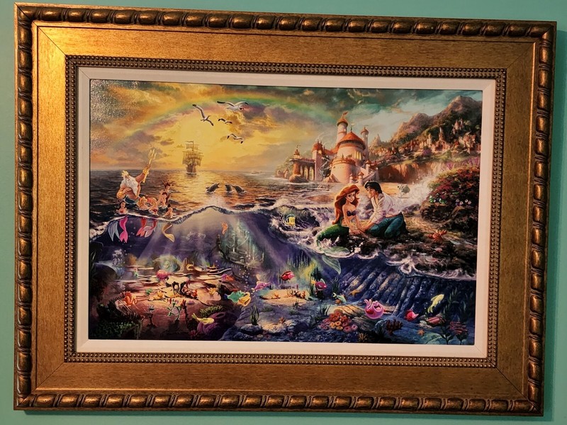 Thomas Kinkade The Little Mermaid 18X27 S/N Limited Edition Framed Disney Canvas