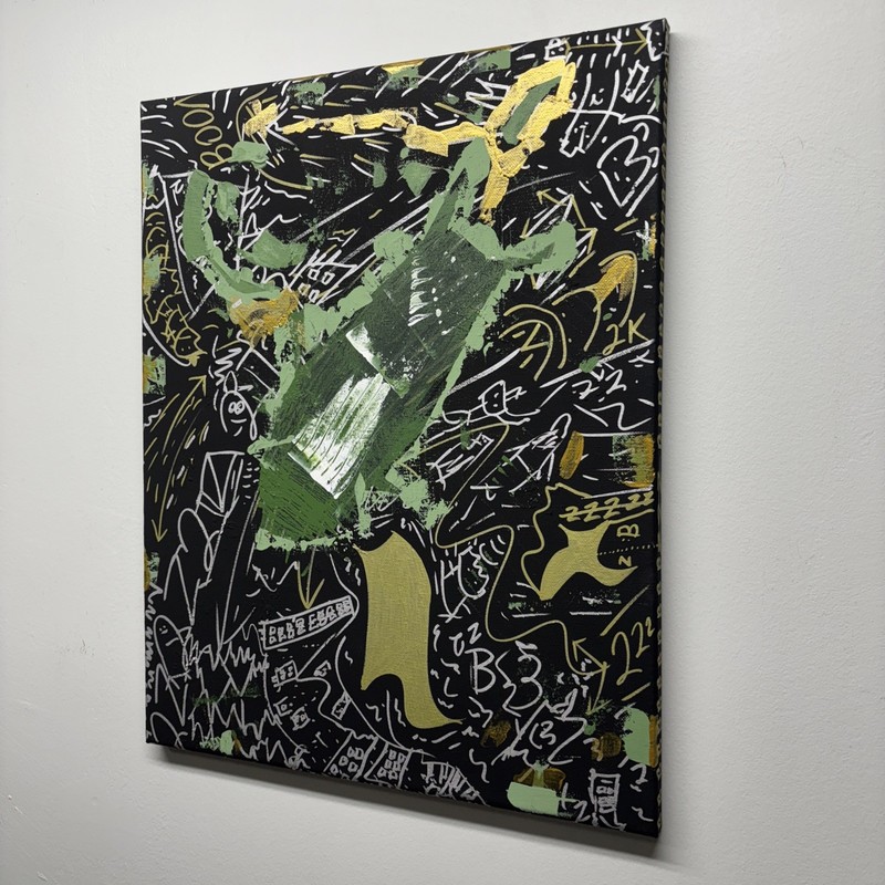Original 16x20 Signed Painting Graffiti Street Art Neo Expressionist Canvas 1/1 gallery