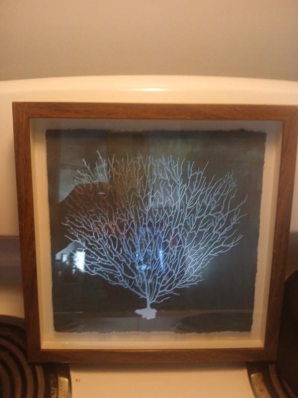 Glass Frame Of Very Slick Design Of Silver Tree By Artist/Marmont.