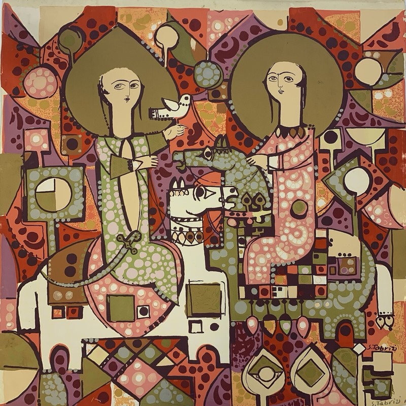 Sadegh Tabrizi silkscreen with AP signature 24 X 24 Inches No Frame