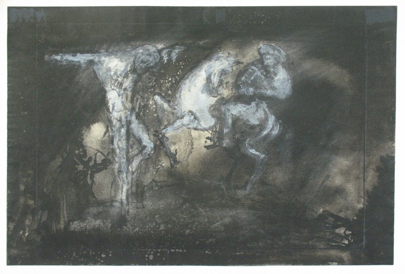 Joachim Probst Original Abstract Painting «Christ Crucifixion» 1956
