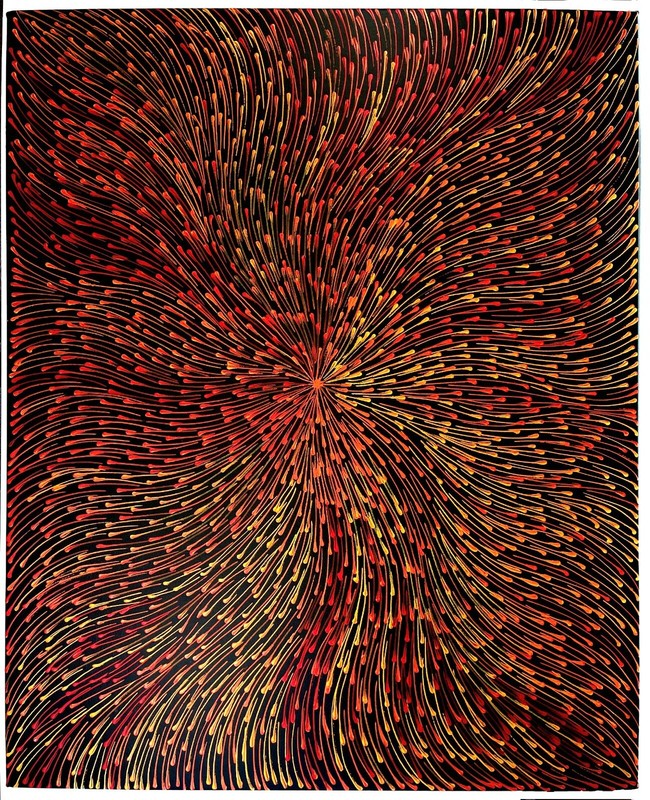 Australia Aboriginal Dot Painting, Sharon Numina, Bush Medicine Seeds, STRETCHED gallery