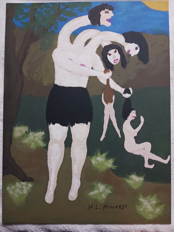 THE GIANT FREAK OF NATURE PAINTING 12X16 TITLED (PREPARING DINNER) SIGNED