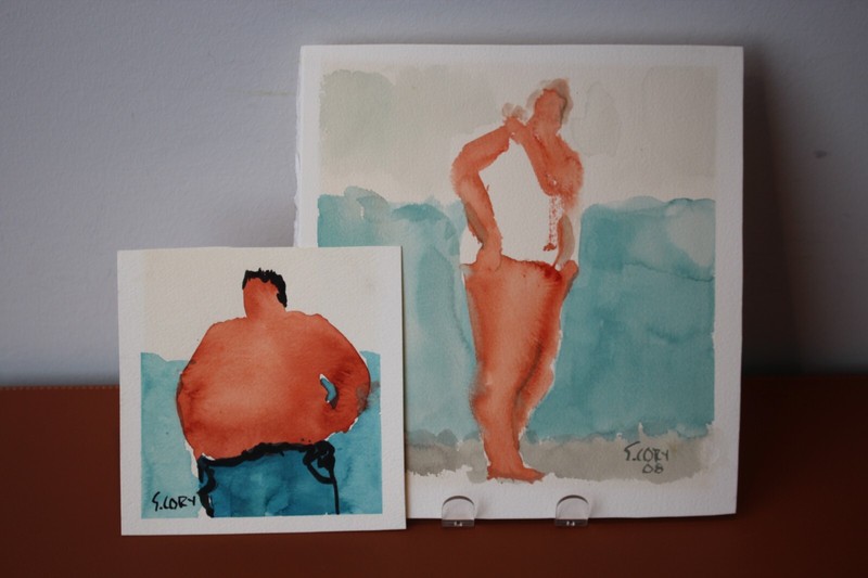 Sharon Cory «People» 6″x6″ & 9.5″x10″ original paintings