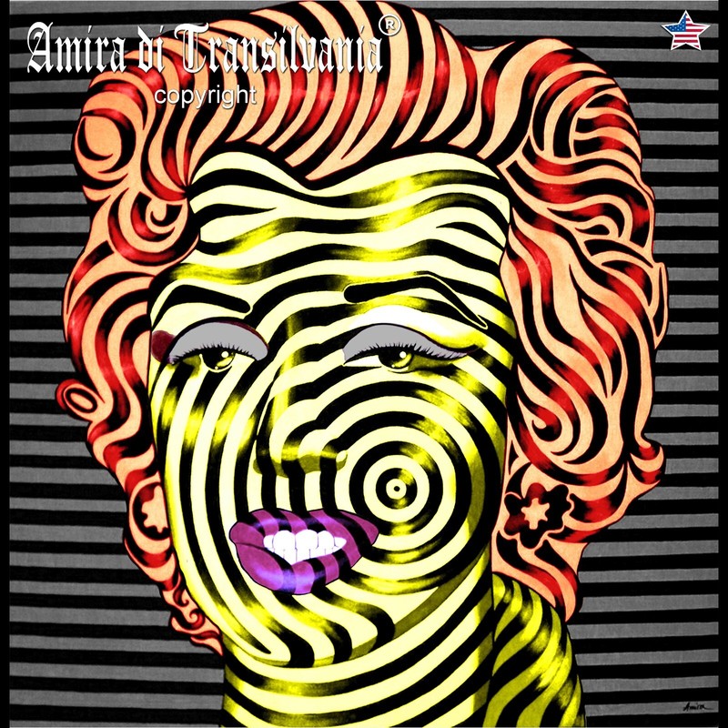 Contemporary Wall Art Painting Marilyn Monroe Famouse Portrait Woman Pop Artist