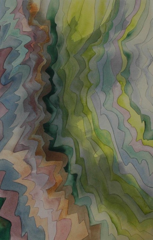 Mid Century Colorful Abstract Watercolor by Mariette