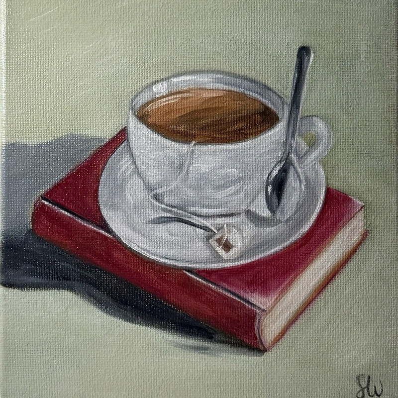 A Quiet Cup – Original Oil Painting | 8” x 10” Stretched Canvas swink_art