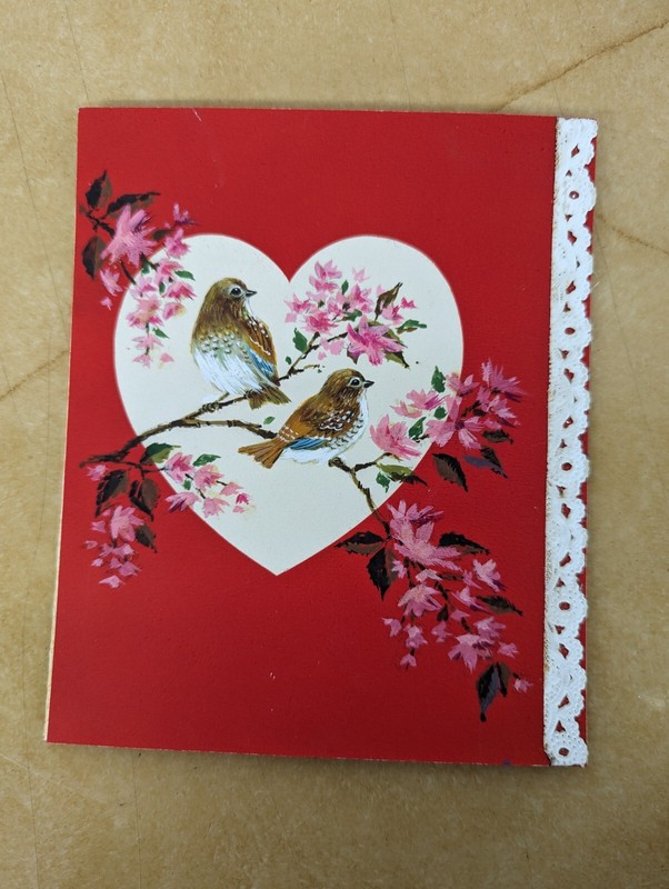 Vintage 50s Oil Painting Valentine’s Day Card Norcross -FRANK NICHOLAS AA artist