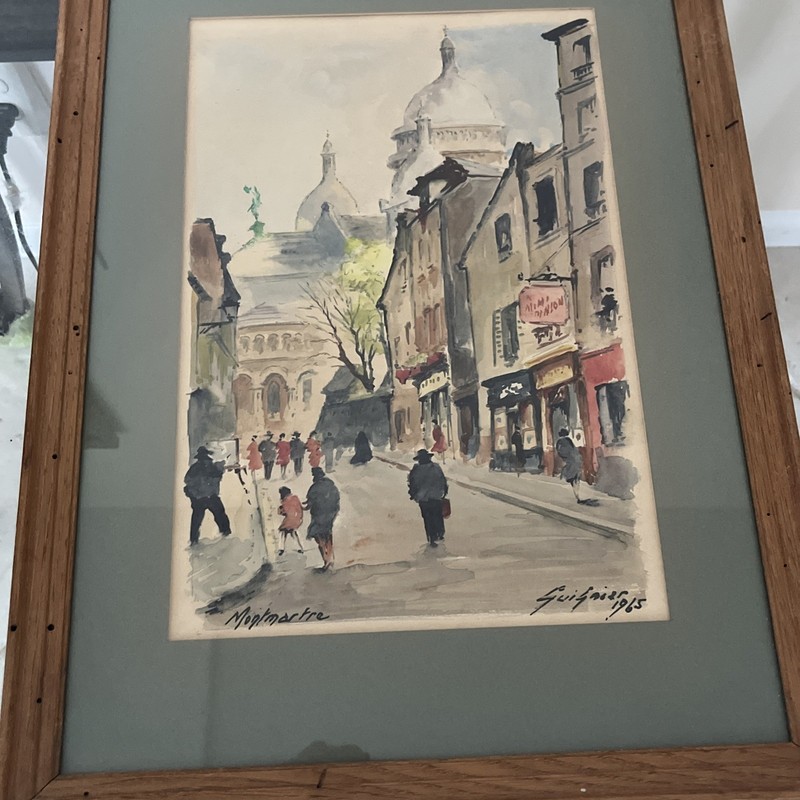 Fernand Guignier (1902-1972) 2 Pieces - Montmartre and Paris, Watercolors, 1965 gallery