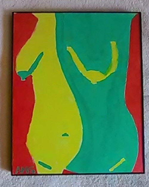 Tire Flap #17: Framed 8″ x 10″ Acrylic Painting by Angela Smith-Glover