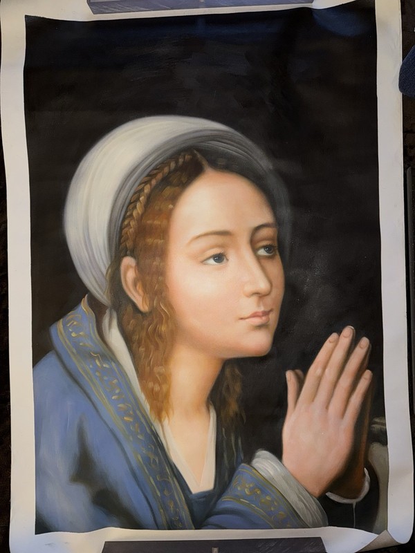 LARGE Renaissance VIRGIN IN PRAYER Painting Reproduction Quentin Massys