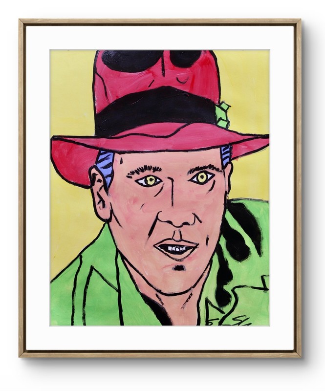 ShawNshawN Original painting 11×14 paper Indiana Jones archeology art