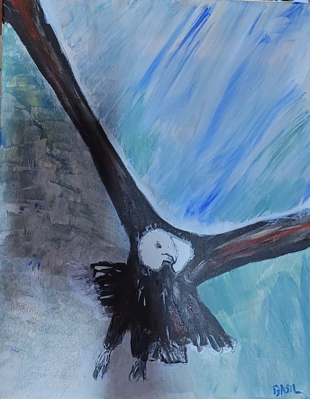 Eagle Swooping Vibrant Abstract Expressionism Canvas Painting gallery